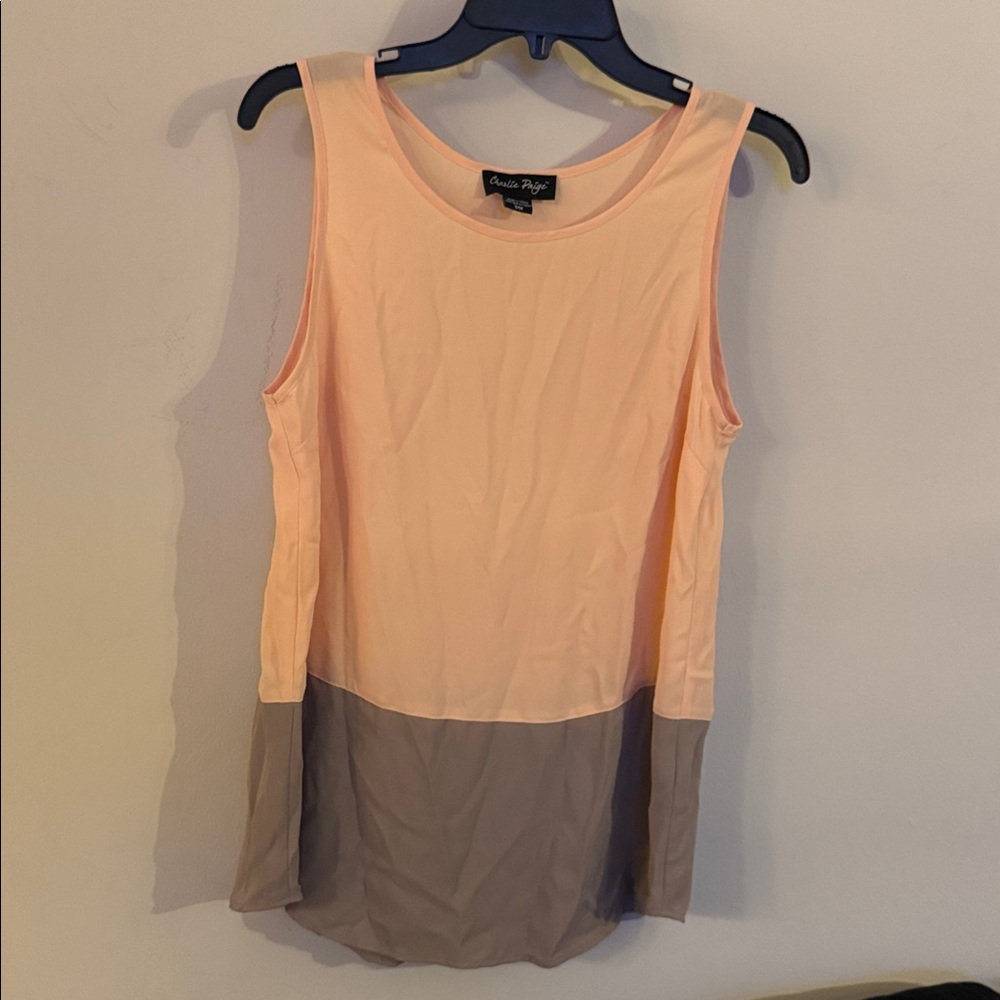 Charlie Paige Peach Sleeveless Top